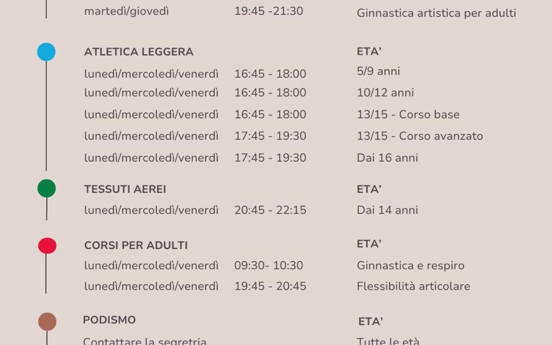 CORSI ANNO SPORTIVO 2025-2026